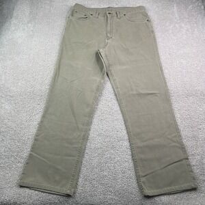 Bills Khakis Pants Mens 34x30 Green Canvas Straight Leg Made in USA Workwear